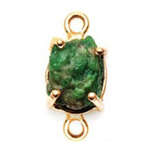 925 argent Sterling Chrome brut Diopsite pierre précieuse naturelle réglage broche Double Bail bijoux collier Bracelet fabrication connecteur - Product Image 1