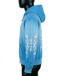 Sweat à capuche en molleton de coton de haute qualité pour homme, style streetwear, épais, hiver, 360g, respirant, séchage rapide, impression personnalisée - Product Image 4