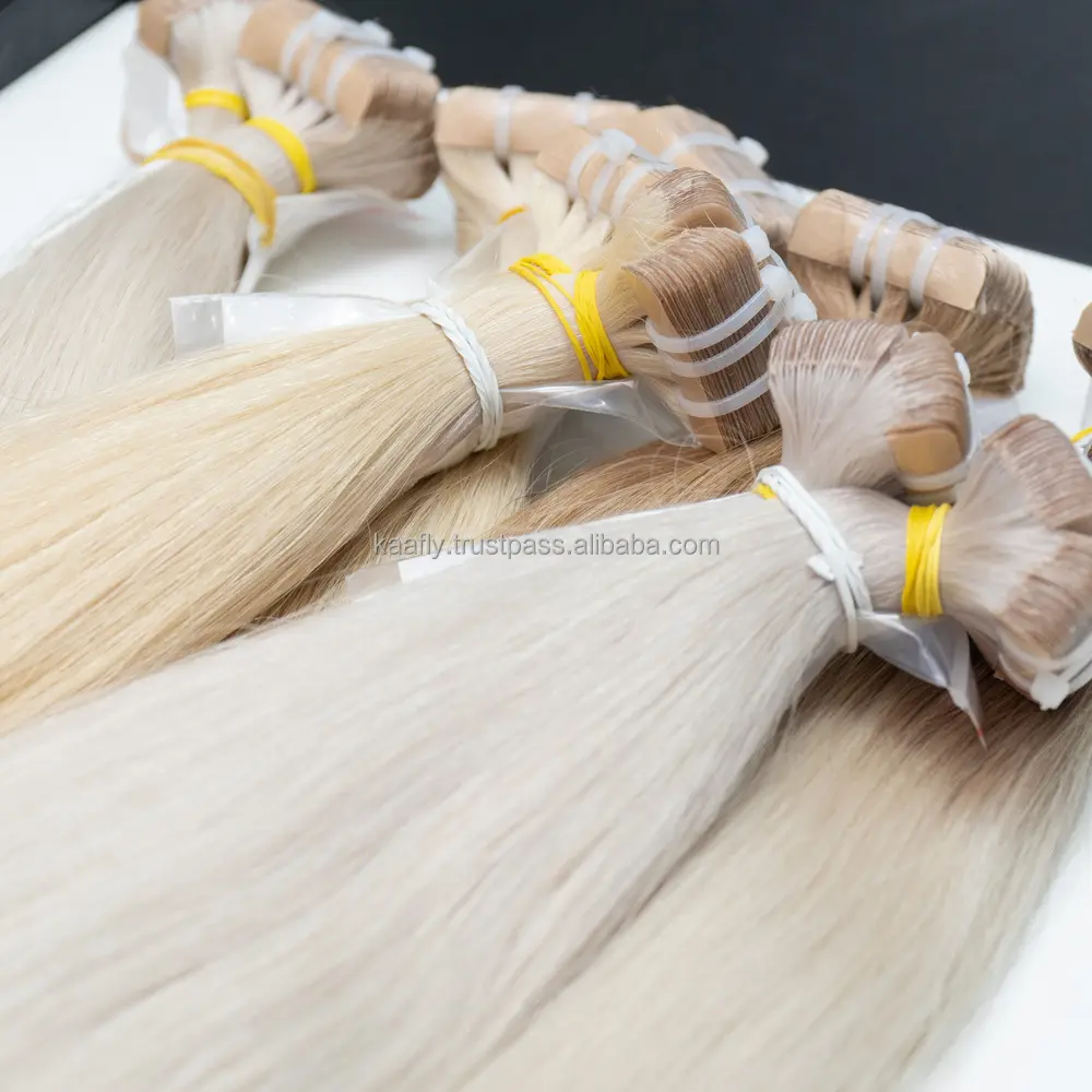 Top Haarverkopers 36 Inch Tape In Hairextensions Rauwe Maagdelijke Braziliaanse 613 Blonde Haarbundels