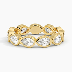 Lujo 10K oro Moissanite diamante eternidad banda pera forma piedras para boda fiesta aniversario celebraciones regalo para mujeres - Product Image 1