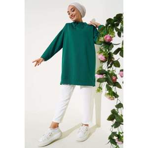 Hauts actifs vert émeraude avec design de tunique à col montant - Product Image 2