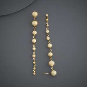 Vintage Gold-Plated Pearl Drop Earrings for Party Ball Pattern Brass & Zinc Alloy - Product Image 5