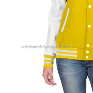 Chaqueta universitaria de algodón con logotipo personalizado Chaqueta universitaria de calle Premium para mujer - Product Image 6