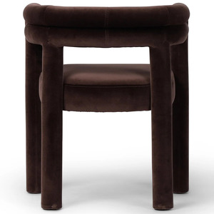 Chaise de salle à manger moderne en velours, chaise d'appoint rembourrée, fauteuil à dossier incurvé pour salle à manger, villa, hôtel - Product Image 3