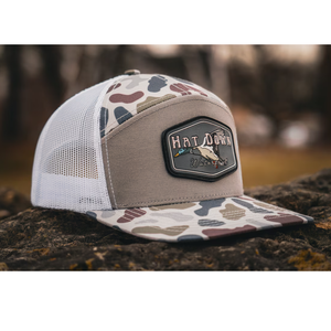 Gorras Snapback estructuradas de 7 paneles de alta calidad OEM ODM, gorra de camuflaje con logotipo bordado personalizado, gorras de camionero de malla de caza de camuflaje - Product Image 2