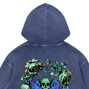 Sweat à capuche vintage de qualité supérieure avec lavage à l'acide en couleur unie 00% coton Sweat à capuche avec lavage à l'acide pour hommes avec manches longues - Product Image 5