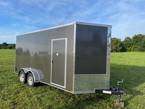 Remolque de Carga Utilitario Cerrado de 2 Ejes, Caja de Transporte de Aluminio Reforzado para Transporte al Aire Libre - Product Image 1