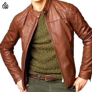 Veste d'hiver en cuir de vachette véritable de qualité supérieure, style motard, veste d'hiver en cuir personnalisée à la mode pour hommes - Product Image 2
