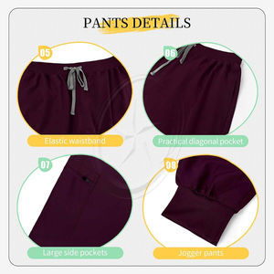 Ensemble de gommages pour femmes haut à col en V et yoga respirant été, gommages d'hôpital pantalon de survêtement uniforme d'allaitement médical gommages pour femmes - Product Image 5