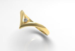 Anillo de Compromiso y Promesa Clásico de Plata de Ley 925 Chapado en Oro de 18K con Moissanita de 0.03 CT, Joyería Fina para Fiesta - Product Image 4