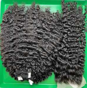 Precio al por mayor Envío rápido Birmano Rizado Doble dibujado Cabello humano Birmano Rizado Paquetes de cabello - Product Image 3