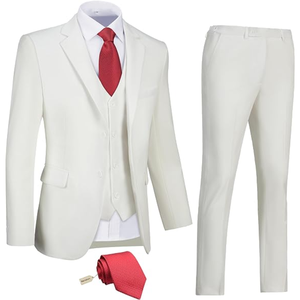Ensemble de costumes de smoking pour hommes, coupe ajustée, costume 3 pièces pour hommes, veste blazer à double boutonnage, gilet et pantalon - Product Image 2