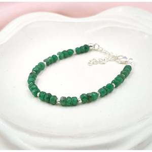 Handmade Emerald Gemstone Fine Beaded <b>Bracelet</b> Elegant Jewelry - Product Image 1