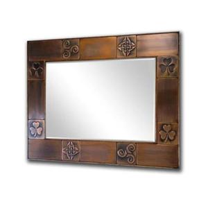 Luxury <b>Copper</b> Mirror <b>Frame</b> with Unique Carved Detailing for Upgrading Modern and Contemporary Home Interiors - Product Image 1