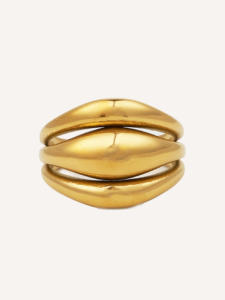 Anillo de Acero Inoxidable Chapado en Oro Golden YXQ R226, Cómodo, Exquisito y Moderno para Mujer, Atractivo y Atemporal, Envío en 48h a la UE - Product Image 3