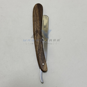Navaja de Afeitar Recta de Madera para Barbería, Más Vendida, de Acero Inoxidable, Estilo con Bloqueo Oscilante, Hoja Única, de Alta Calidad - Product Image 3