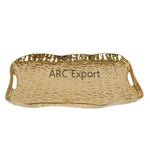 Design fantaisie martelé or poli chocolat et Dessert plateaux de service Table plateau à chocolat décoratif et plateau à vendre - Product Image 1