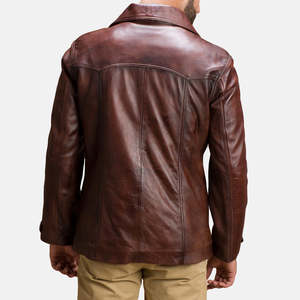 Vincent Alley Genuine Sheepskin Lambskin <b>Leather</b> <b>Jacket</b> Casual Vintage Style Zippered Closure Water Proof Size XS for Autumn - Product Image 5
