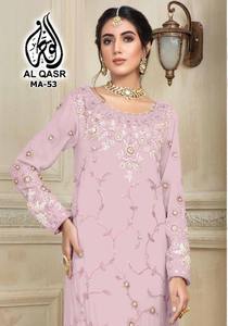 Tunique stylisée de créateur avec broderie lourde Kurti et dentelle, diamants lourds, costume Salwar de travail - Product Image 2