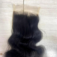 Extensions de cheveux humains Remy bouclés de 16 pouces avec closure 4x4, cheveux bruts d'Inde du Sud, double trame machine pour Lace Front, toutes couleurs