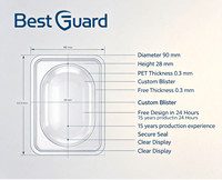 Boîte à clapet transparente en PET de qualité alimentaire, contenant pour desserts, mochi, pâtisseries, emballage de boulangerie recyclable et conservant la fraîcheur