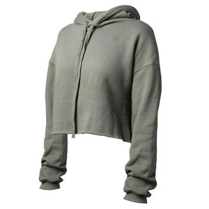 100%Cotton Custom OEM Ladies <b>Jumpers</b> Sweat Hoody Fleece Streetwear Clothing Crop Top Women Hoodies Color Block Patchwork Sweater - Product Image 5