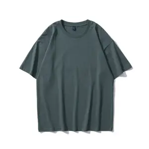 เสื้อยืดผ้าฝ้าย100% สำหรับผู้ชายเสื้อใส่สบายสะพายไหล่แนวสตรีทพิมพ์ลายโลโก้แบบกำหนดเอง