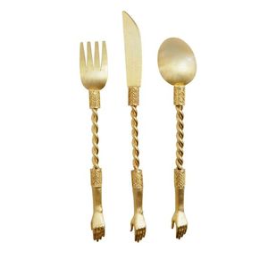 Ensemble de couverts élégants en or avec poignée bleue mate Meilleures ventes pour restaurant hôtel fête traiteur ménage mariage - Product Image 4