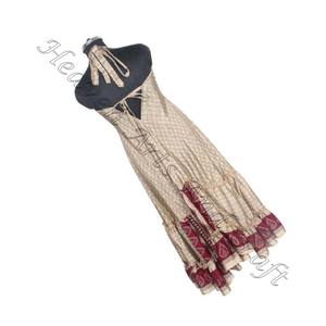 SD002 Saree / Sari / Shari vêtements indiens et pakistanais de l'Inde Hippy Boho indien longue robe imprimée en soie Vintage à fleurs Sari - Product Image 2