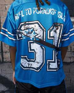 Breathable Custom Men's Summer <b>Two</b> <b>Piece</b> Shirt <b>Set</b> Style Boxy Quick Dry Jersey Football Shorts American <b>Mesh</b> Jersey cotton - Product Image 3