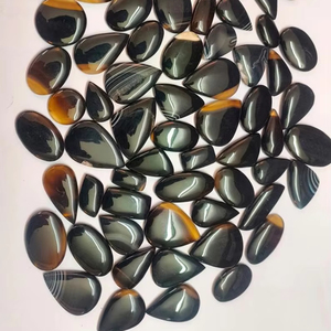 Piedra preciosa de ónix negro de alta calidad, piedra suelta Natural en forma de mezcla, cabujón, joyería increíble con piedra de ónix negro - Product Image 1