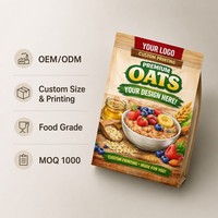Sachet Doypack Personnalisé en BOPP Qualité Alimentaire avec Fermeture Zip Refermable pour Avoine et Céréales de Petit-Déjeuner
