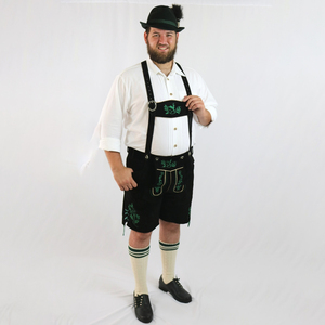 2024 New Style Men's Cotton Oktoberfest Lederhosen <b>Shorts</b> Embroidered Pattern Solid <b>Decor</b> Button Waist High Street Mid 6XL Size - Product Image 6