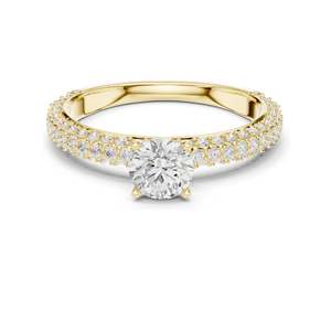 Anillo de Diamante de Laboratorio con Corte Brillante Redondo de 1.33 CT para Mujer, Claridad VVS-VS EF, Oro de 18K, 14K, 10K y Plata 925, Rosa, Amarillo - Product Image 3