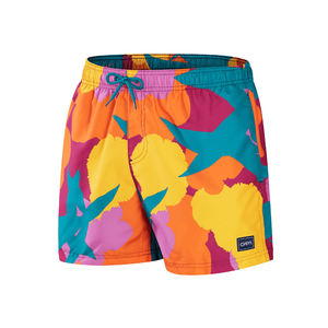 กางเกงขาสั้นผ้าฝ้าย100% แบบลำลองสำหรับผู้ชายดีไซน์วินเทจพิมพ์โลโก้แบบซับลิเมชันแบบธรรมดาย้อมสีแบบสั้นสีล้วนแบบผูกเชือก - Product Image 1