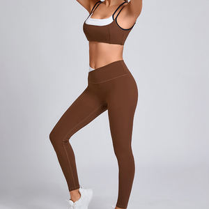 Hot Sale High Stretch Seamless Knitted <b>Yoga</b> Set Summer Fitness Suit Sexy Top Bra Peach Hip Lifting <b>Pants</b> Plus Size Shorts - Product Image 4