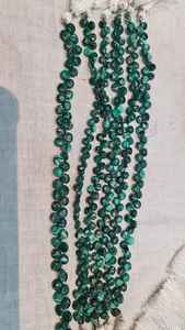 ลูกปัดหินบริโอเลตต์มรกตเหลี่ยมเพชรพลอยสีฟ้ารูปหัวใจเรียบสีเขียวธรรมชาติสำหรับทำสร้อยคอลูกปัดหลวม - Product Image 3