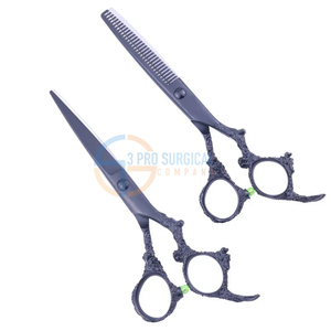 Tijeras de peluquero de alta calidad 3PRO, punta de hoja afilada para uso en peluquería, disponible en colores y tamaños básicos personalizados - Product Image 1