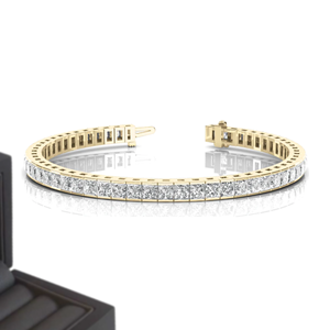 Custom Iced Jewelz 925 Sterling <b>Silver</b> Iced Out 4mm Square Cluster Tennis <b>Chain</b> Moissanite Men's <b>Bracelets</b> - Product Image 2