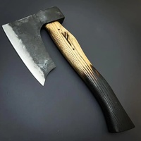 Hache Tomahawk en acier carbone forgé à la main de haute qualité, avec fourreau en cuir et bois, idéale pour le camping, la chasse, cadeau parfait pour le père