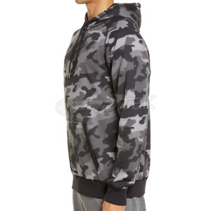 Vente en gros Pull à capuche surdimensionné avec impression camouflage gris Manteau d'hiver Sweats à capuche pour hommes Design à motif solide - Product Image 4