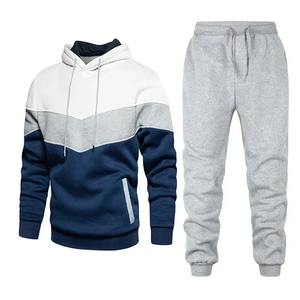 Nouveaux hommes mode décontracté rue sport course ensemble printemps et automne couleur bloqué à capuche sport pantalon deux pièces ensemble - Product Image 3