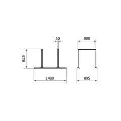 Sistema di supporto a binario con 2 supporti in acciaio piatto 50 × 12 mm – 1400 × 800 mm, da avvitare, grigio - Product Image 4