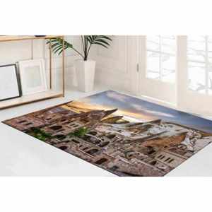 Winter Landscape in Cappadocia <b>Rug</b>, Printed <b>Rug</b> with Brown Tones,<b>Chenille</b> <b>Rug</b> - Product Image 2