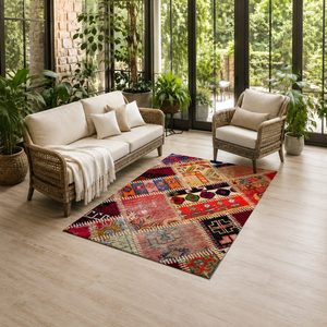 <b>RUGS</b> DEPOT LXDP-0564 Wholesale Red Burgundy Modern Vintage Digital Printed Machine Washable Chenille Area <b>Rug</b> <b>Non</b> <b>Slip</b> - Product Image 6
