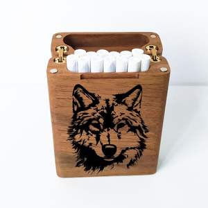 HANDMADE <b>CIGARETTE</b> <b>CASE</b> LUXURY CUSTOM VINTAGE Black Wooden Box Walnut Slim Pocket High Quality Storage Container for Gift - Product Image 4