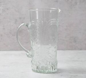 Carafe à eau en verre TQC, très vendue, avec couvercle en métal argenté et poignée, design moderne et luxueux, capacité 1L, fabriquée à la main pour la cuisine - Product Image 4