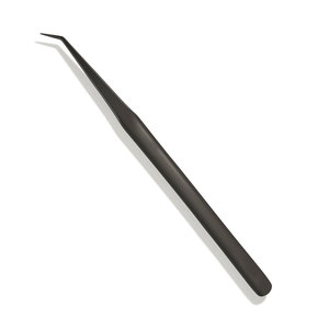 Pinzas de punta de fibra de 90 grados con logotipo personalizado de acero inoxidable, extensión de pestañas personalizada con etiqueta privada, pinzas de gran volumen - Product Image 1