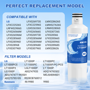 Filtre à eau pour réfrigérateur domestique RW15/LT1000P, remplacement, charbon actif, matière plastique - Product Image 6