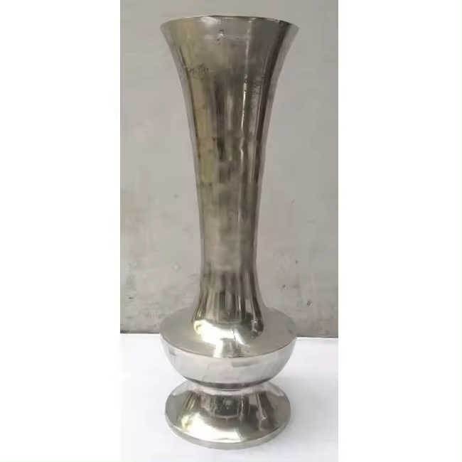 Set of Two Table Decorative Centerpiece Trendy Design Modern Flower Vase Silver Color Use for Drawing Room Decoration